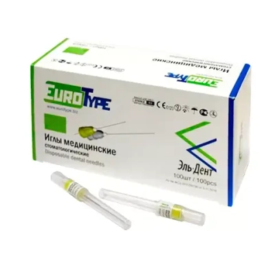 Иглы карпульные 27G 0,4х38 мм EuroType 100 шт