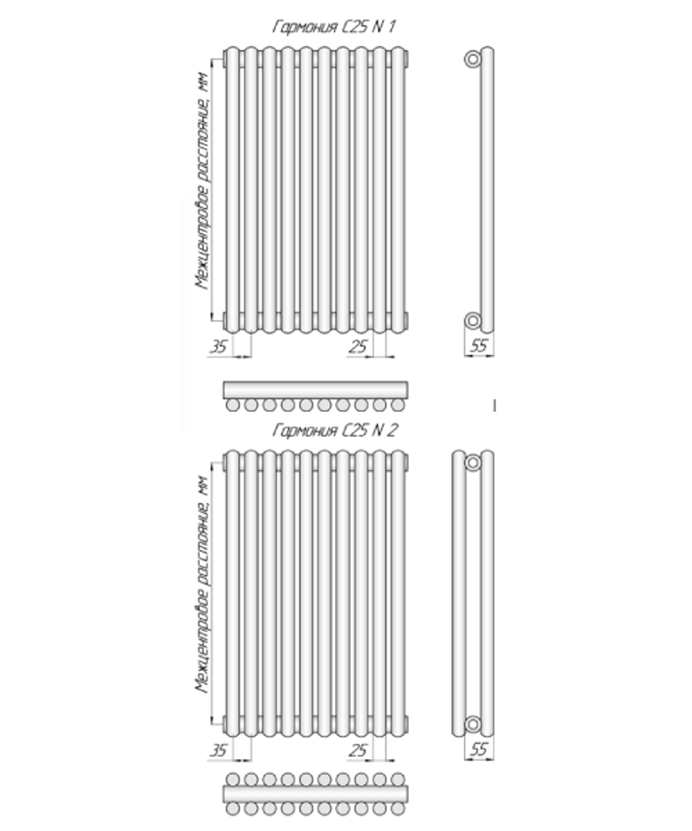 Радиатор  KZTO (КЗТО)  Гармония С25 N 1-2000-12