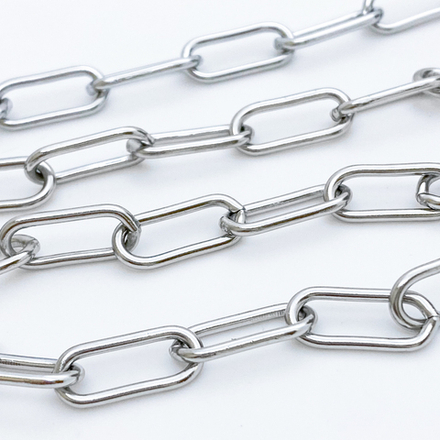 Цепочка, сталь, размер звена 17*7 мм, цена за 50 см