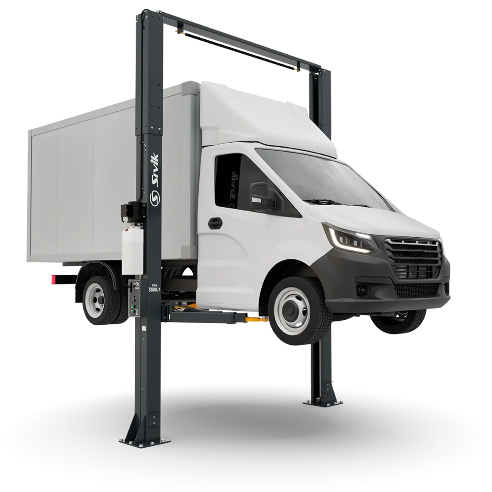 Двухстоечный электрогидравлический подъемник ПГА-5000/1 (высокая версия для LCV) Синий RAL5017