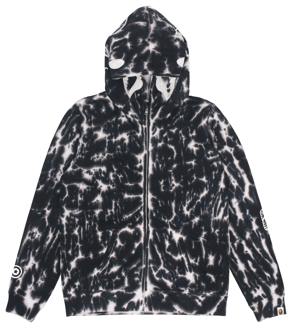 A Bathing Ape Tie Dye Ponr Shark Wide Full Zip Худи