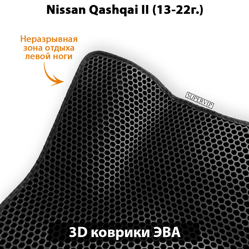 передние eva коврики в салон авто для nissan qashqai II 13-22 от supervip