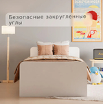Кровать 90х200 см односпальная Боро с ящиками для хранения и с основанием, белая