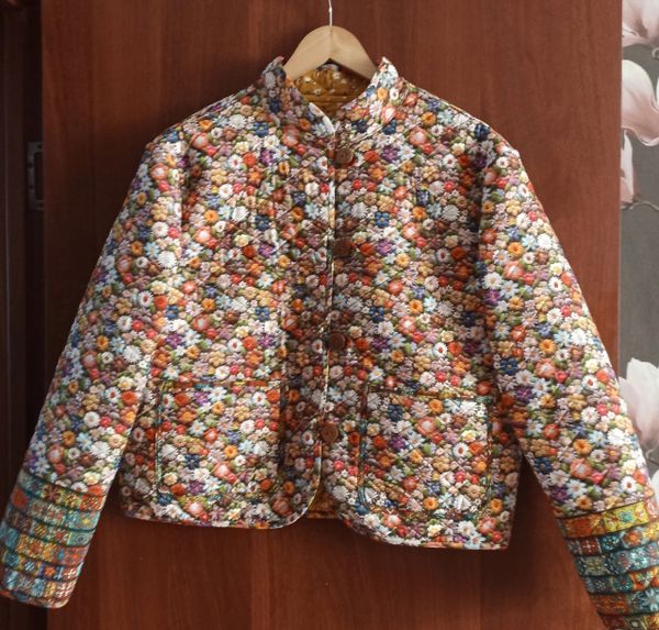 ИМИТАЦИЯ ЦВЕТОЧНОЙ ВЫШИВКИ #8, отрез 50 см 100% хлопок Handmade Fabrics 5