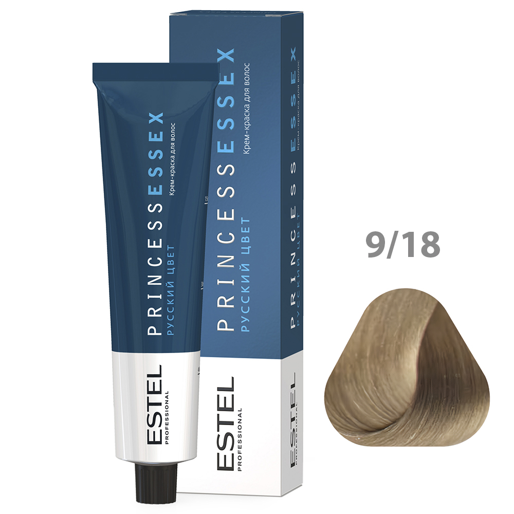 ESTEL PRINCESS ESSEX Крем-краска для волос, 9/18 блондин пепельно-жемчужный/серебристый жемчуг, 60 мл
