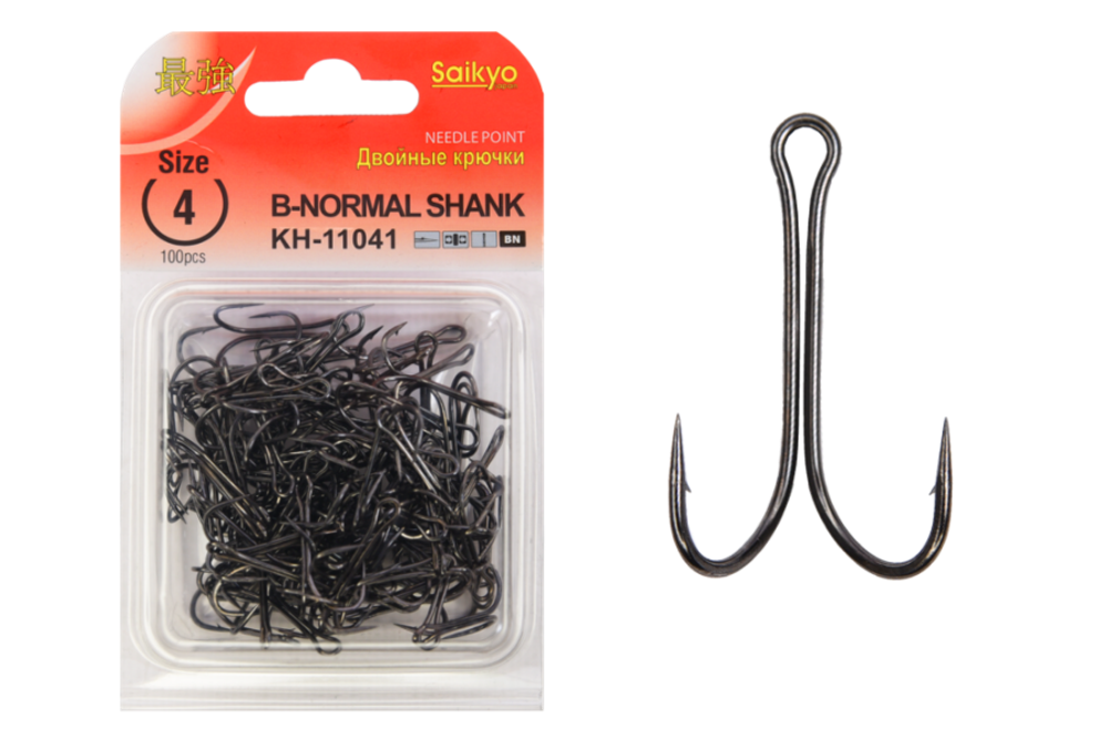 Крючки Saikyo двойн.Normal Shank KH-11041  № 4 BN (100шт)
