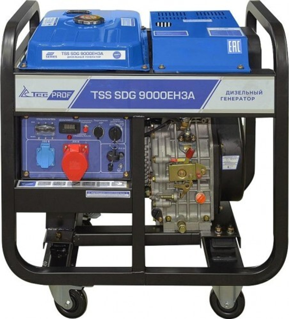 Генератор дизельный с воздушным охлаждением ТСС SDG 9000 EH3A открытая 100031