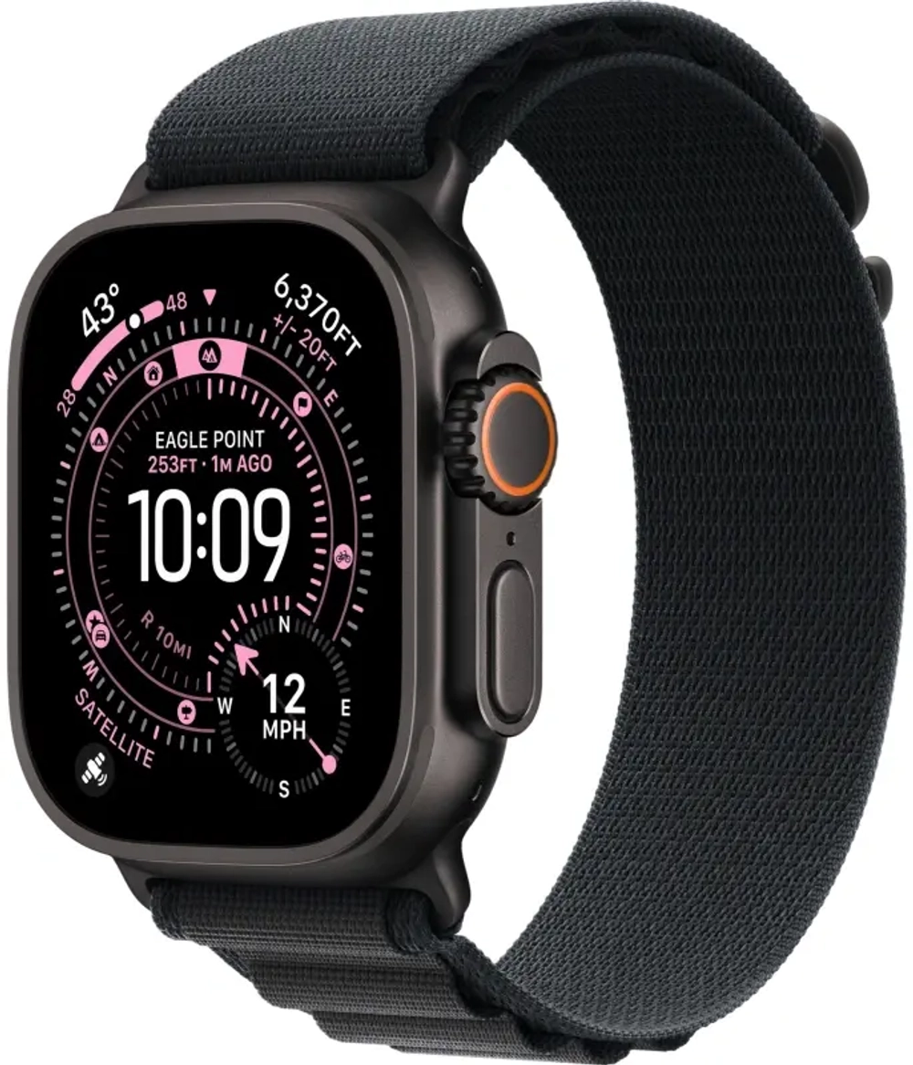 Умные часы Apple Watch Ultra 3 (2025) GPS+Cellular 49mm, Black Titanium ремешок "Black Alpine Loop" L 165-210 mm (MF0X4)