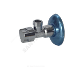 Кран латунь бытовой хром угловой G1/2"х3/4" Ру10 НР переходной маховик с отражателем Icma 90519AE07