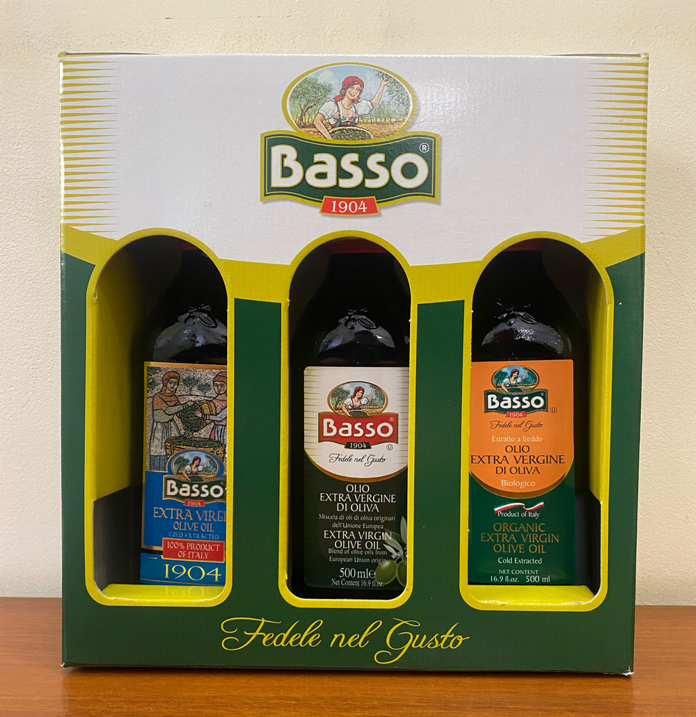 Подарочный набор оливковых масел BASSO Extra Virgin Италия