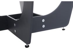 Стеклянный стол Венера 110(148)х110х77 графит / белый мрамор