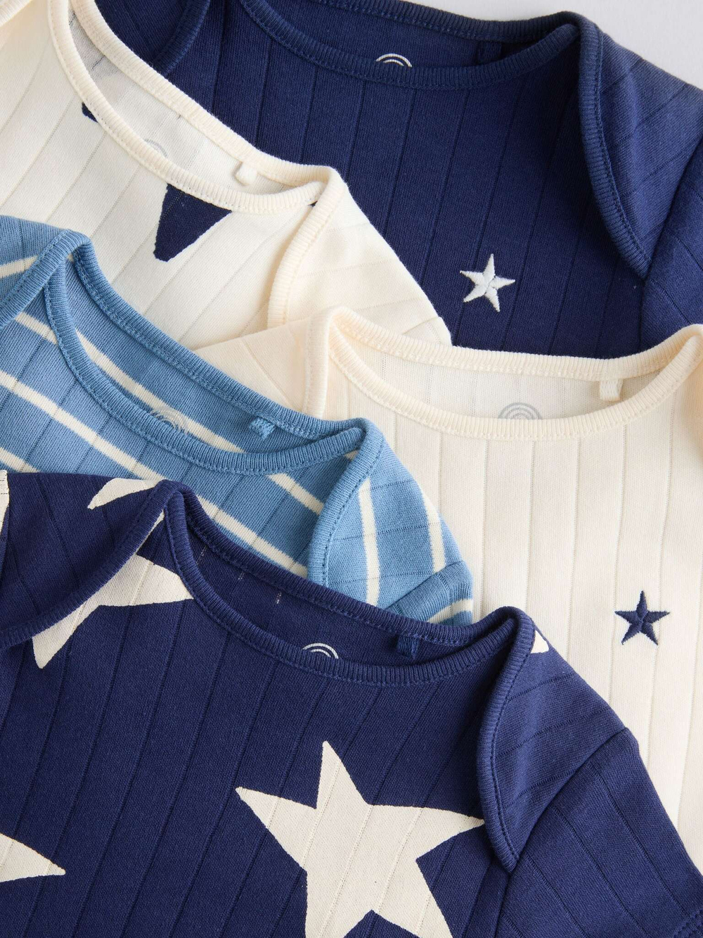 Боди с коротким рукавом для малышей Next E19-887, 5 шт., Синий, Молочный