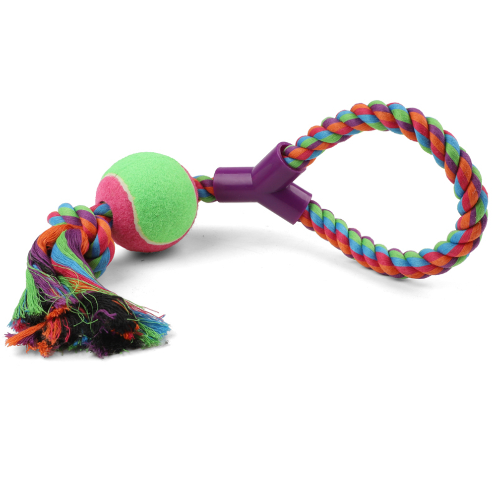Игрушка для собак "Верёвка с петлёй, мяч", d65/380мм, Triol