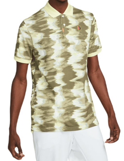 Теннисное поло Nike Print Slim-Fit Polo - medium olive/lemon chiffon - Green