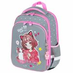 Ранец BRAUBERG QUADRO, 3 отделения, с брелком, "Anime friends", 37х28х18 см, 272022