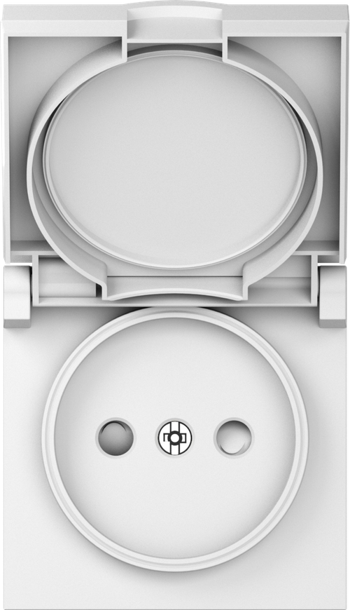 Накладка для розетки без заземления, с крышкой, 16A 250 В~, матовый белый, серия A07