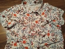 Qadın üçün narıncı çiçəkli, düyməli bluz 10061001