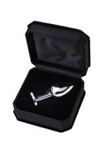 Анальная втулка с черным кристаллом 8 см