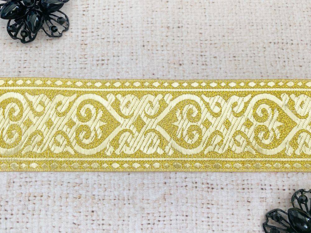 Тесьма жаккард, ш. 5 см, золото