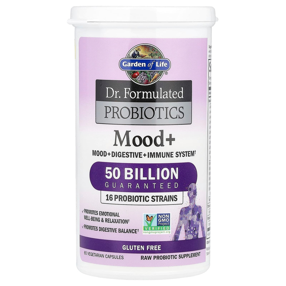 Garden of Life, Dr. Formulated Probiotics, пробиотики для улучшения настроения, 60 вегетарианских капсул