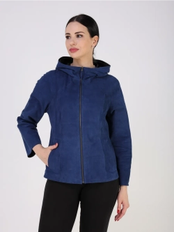 Куртка демисезонная замшевая двухсторонняя с капюшоном