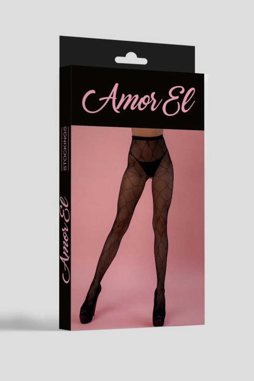 Красивые колготы с рисунком-сеткой (Размер: S-M-L) (Цвет: черный)