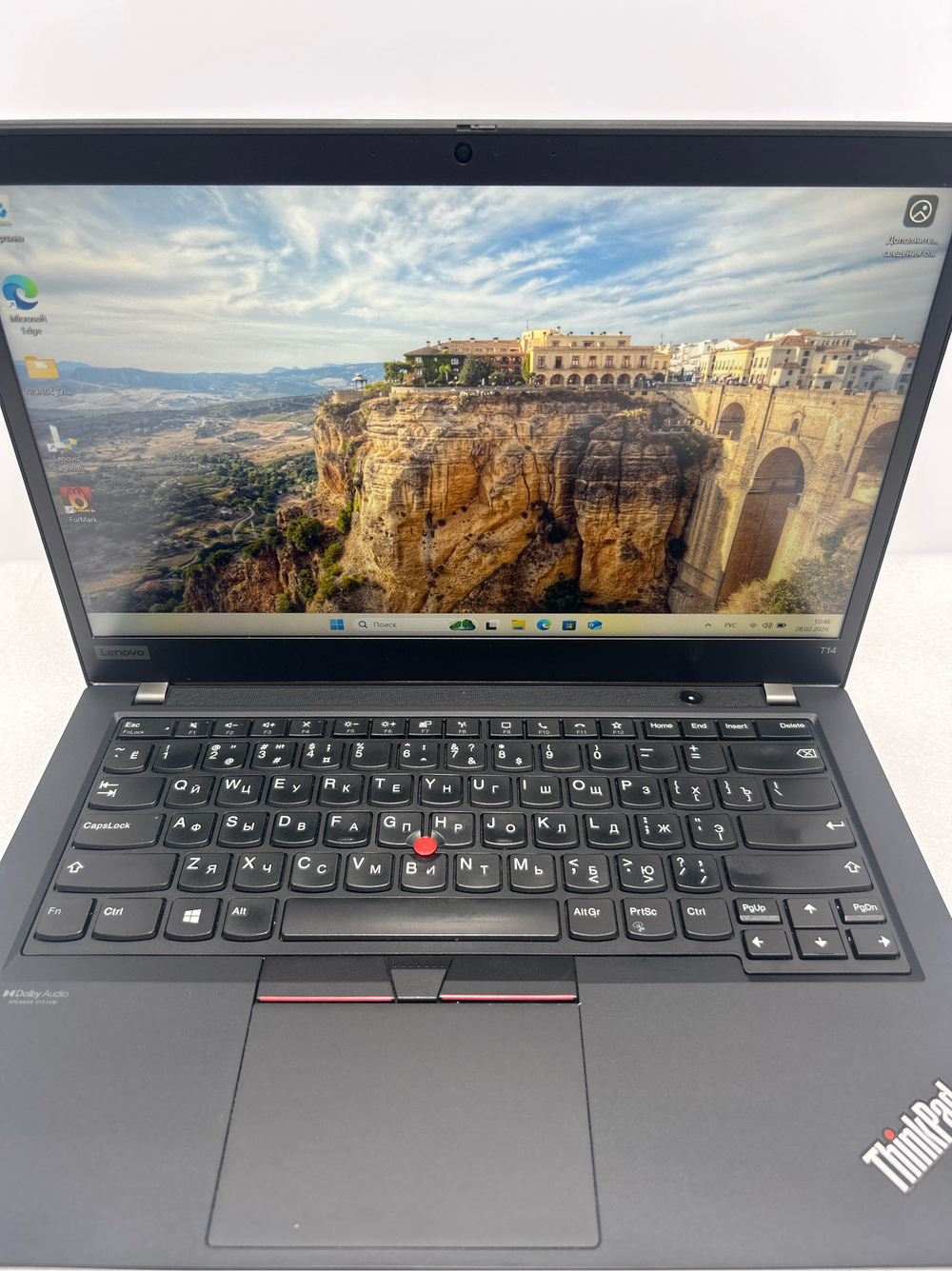 Ноутбук Lenovo T14 GEN2 14''/Intel Core i5 1135G7/RAM 8GB/SSD 256GB/Intel Iris Xe Graphics/1920x1080 IPS/Windows 11/Подсветка кл-ры: нет/Цвет: Чёрный. Состояние: Уценка/большие следы на матрице от клавиатуры/потертости на клавиатуре