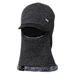 Маска ветро защитная Savage Gear Fleece Balaclava Black Grey Вязаная Подкладка флис Черно-серая 59216 (Балаклава)