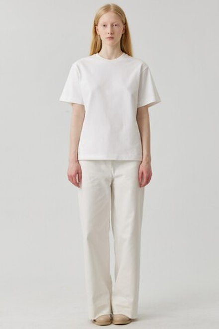 Широкие брюки из белой джинсы