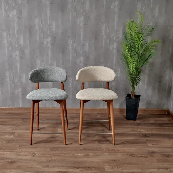 Полубарный стул Mod, черный, бежевое букле