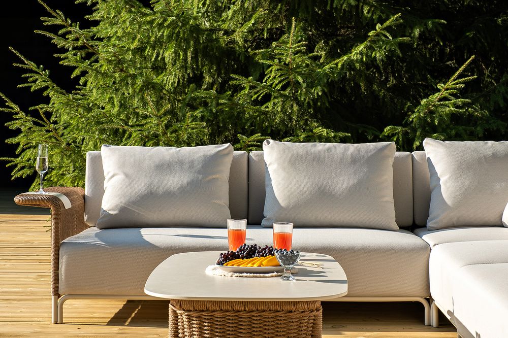 "Мальдивы" трансформирующаяся лаунж-зона из искусственного ротанга, цвет соломенный