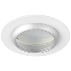 Светильник встраиваемый алюминиевый ЭРА KL109 WH/SL под лампу MR16 GU5.3 белый/серебро матовый