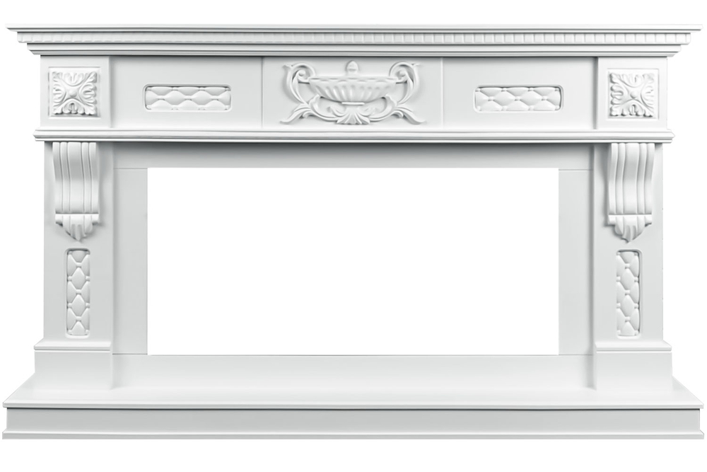 Каминокомплект Corsica - Матовый белый с очагом Vision 42 LED