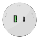 MULTITRACK Розетка 2хUSB (тип А+С) 18 Вт, 5 В/3 А БЕЛЫЙ