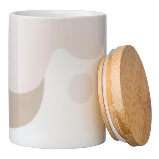 Банка для хранения бежевого цвета с авторским принтом из коллекции freak fruit, 275мл