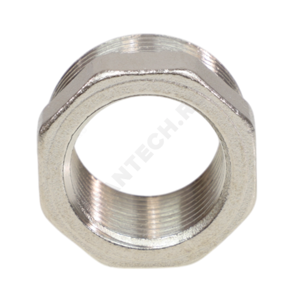 Футорка латунь никель Ду 15х8 (1/2"х1/4") НР/ВР VALFEX VF.581.N.012.014