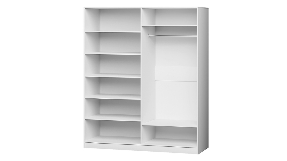 Шкаф Агератум МДФ двухсекционный в белой эмали - Белый Фасадный 0101  120*60*240