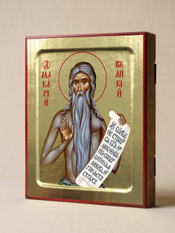 Икона Макария Великого, преподобного на дереве: 125 х 160 (Синопсисъ)