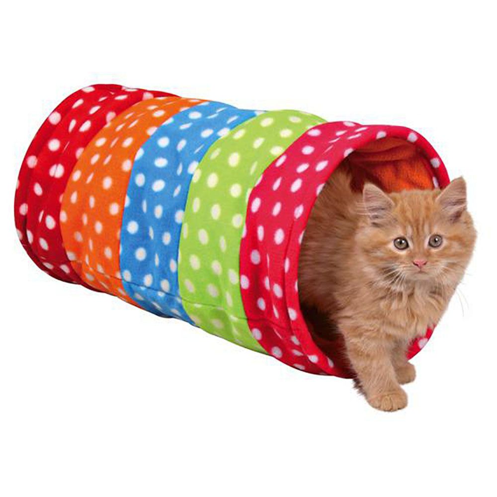 Тоннель для кошек 50х25 см шуршащий флис (горошек) Trixie 4291