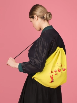 Рюкзак желтый с вышивкой OLA OLA