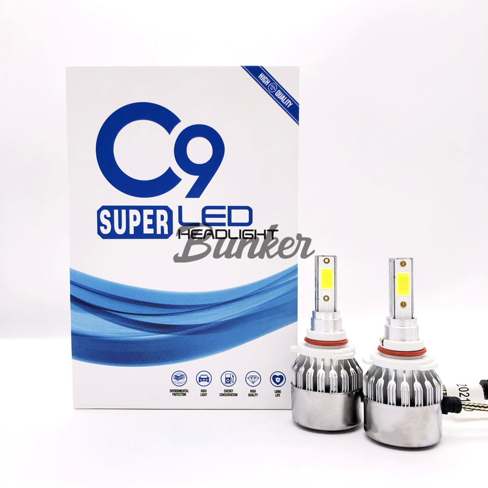 Светодиодные лампы C9, цоколь HB3 в головной свет, (компл)