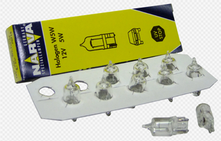 Автолампа  W 12-W 5W (без цок) (W2,1X9,5d) ГАЛОГЕНКА Narva 70715