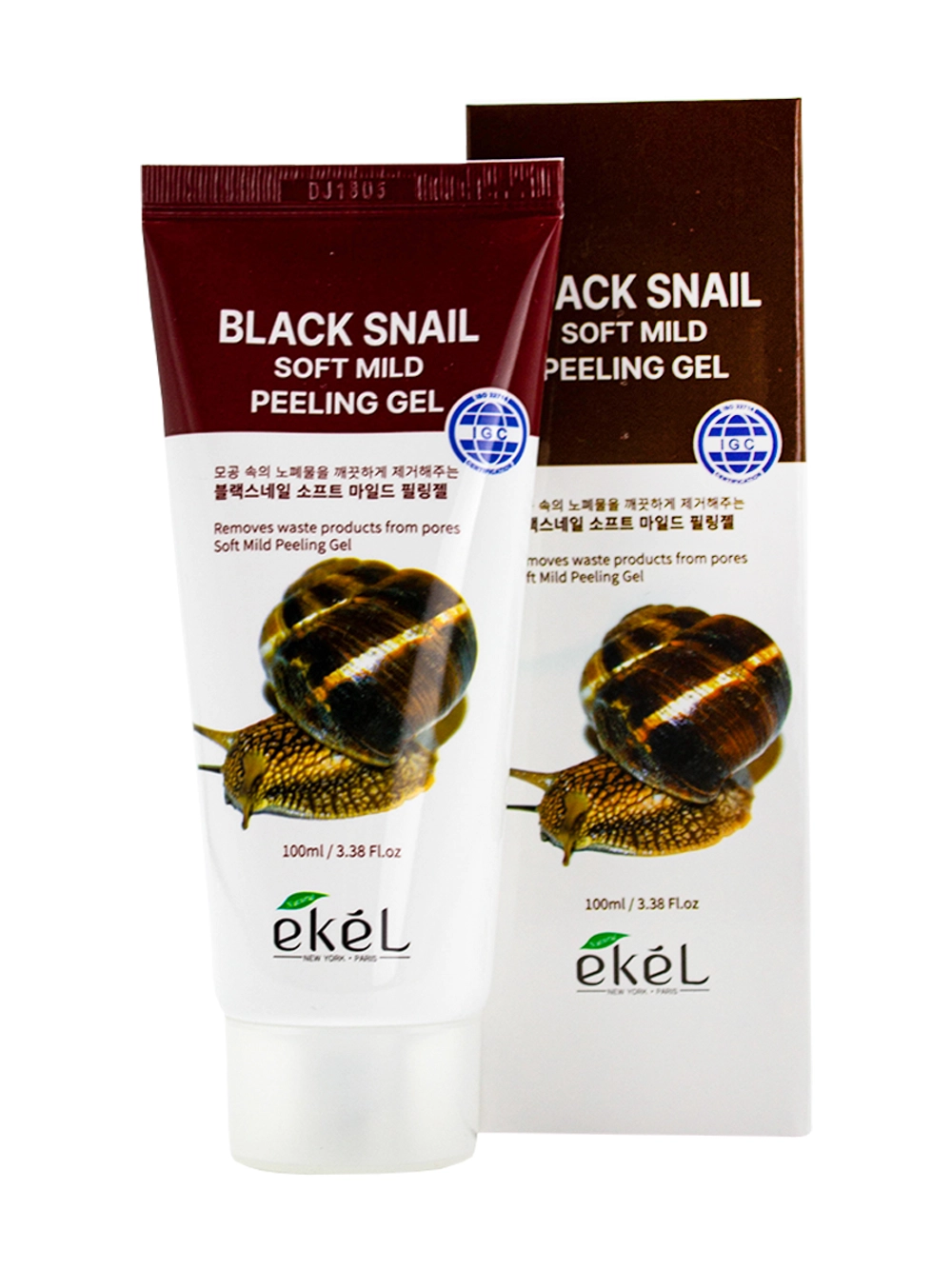 EKEL - ПИЛИНГ-ГЕЛЬ ДЛЯ ЛИЦА С ЭКСТРАКТОМ ЧЕРНОЙ УЛИТКИ SOFT MILD PEELING GEL BLACK SNAIL, 100 МЛ