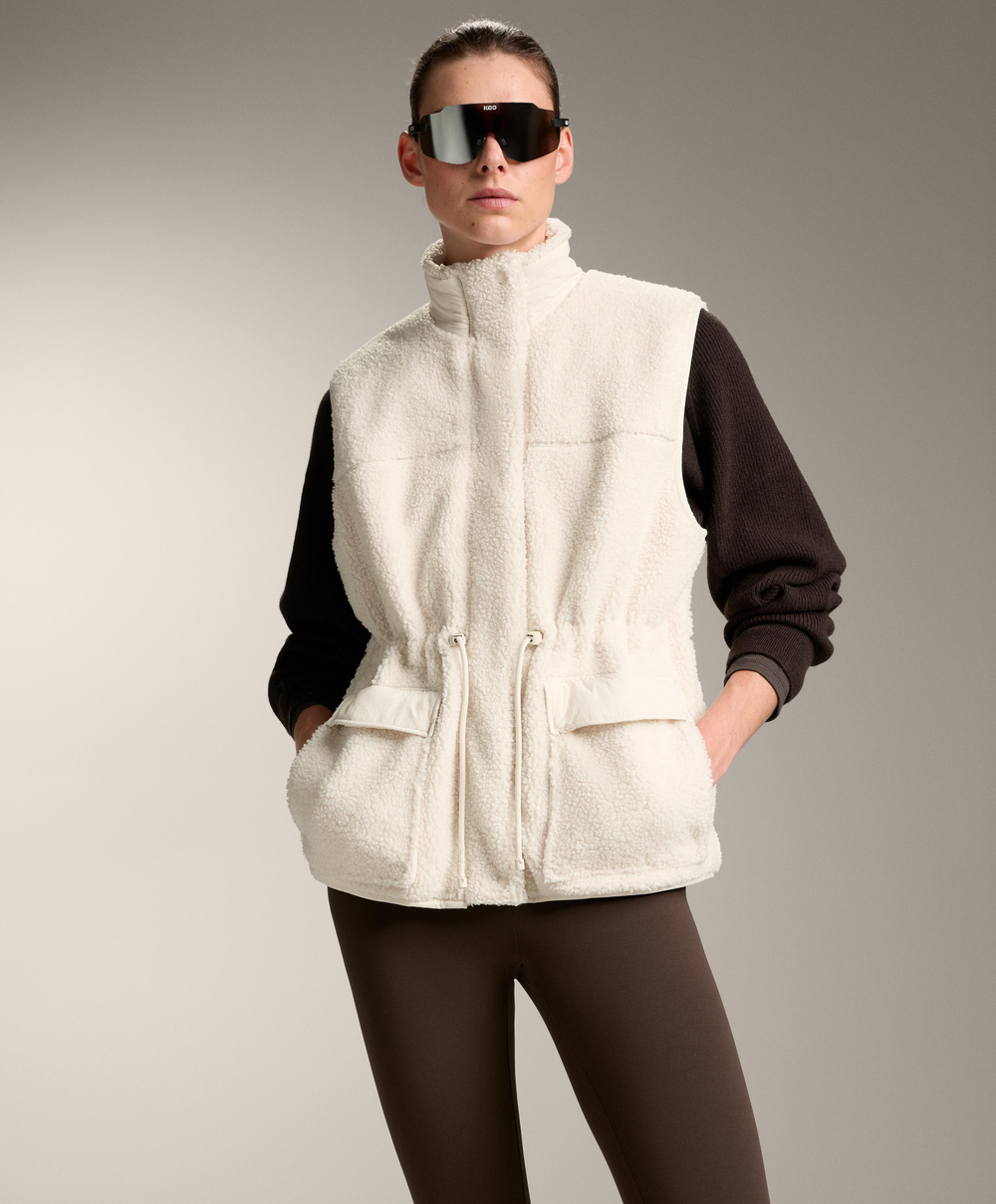 Oysho Жилет из искусственной овчины, экрю