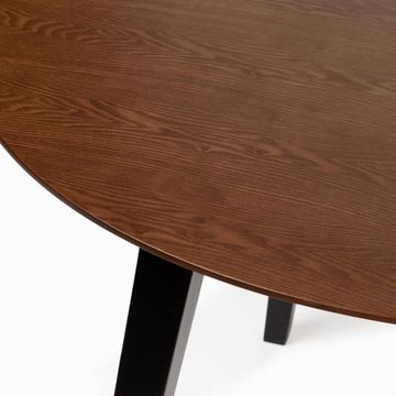 Обеденный стол Platon диаметр 107 ножки дуб, столешница шпон ясеня