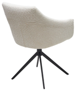 Стул М-City DISAUR Клаудс (Clouds) поворотный на поворотный на 360 градусов, Белый Wales 101, букле, Черный каркас