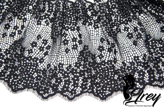 01-50 Кружево шантильи 22 см, черный 170