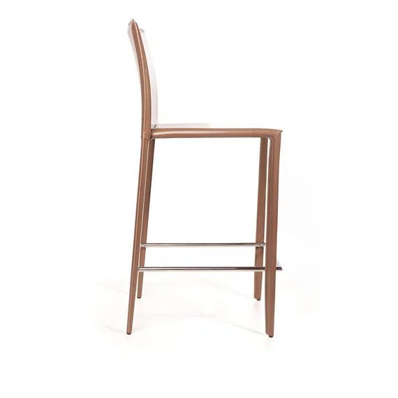 Стул полубарный Rolf, кожа капучино