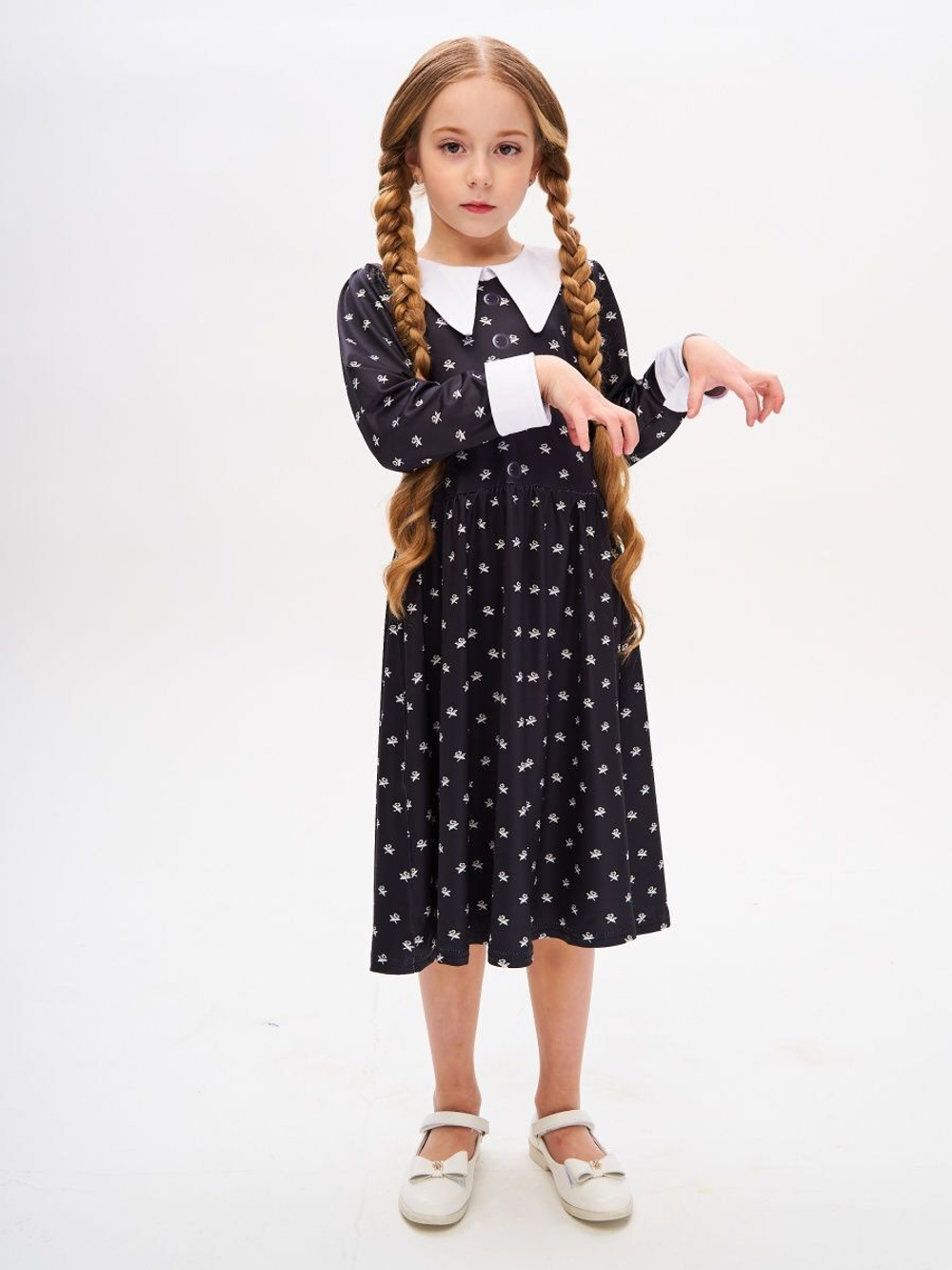 платье из сериала wednesday addams на Хэллоуин