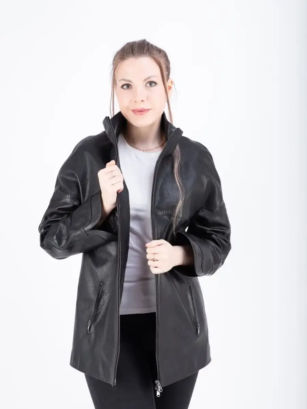Куртка женская кожаная большие размеры